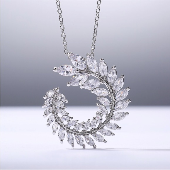 New 925 Silver Beautiful Diamond Necklace - Picture 10 of 15